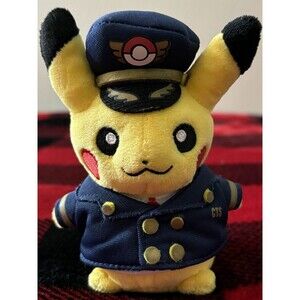 Pokemon Center 2015 Chitose Airport Pikachu Pilot Plush 5" Nintendo Cute
